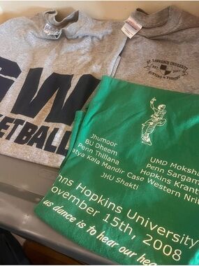 3 vintage college shirt bundle george washington basketball made in usa sm b2